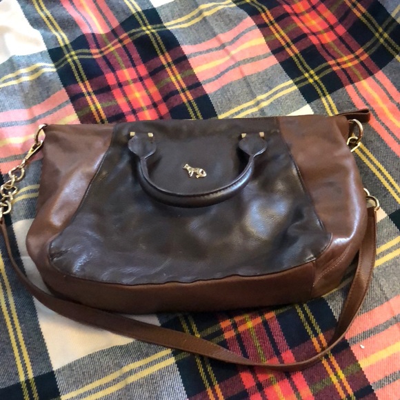 Emma Fox crossbody pebble leather two tone bag - Picture 2 of 8